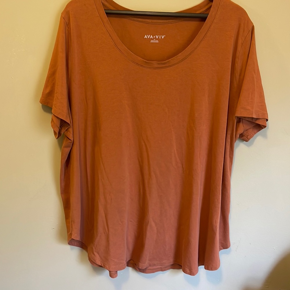 Ava & Viv tee shirt burnt orange size 3x